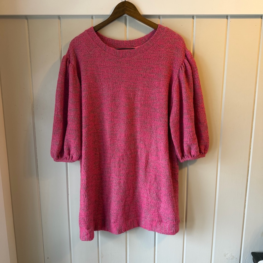 Women’s Anthropologie Pink Puff Sleeve Dress, Size Small